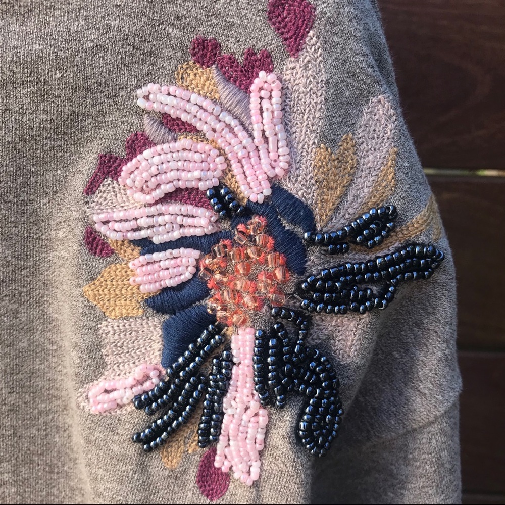 Vintage America Blues Beaded Sweatshirt in Brown